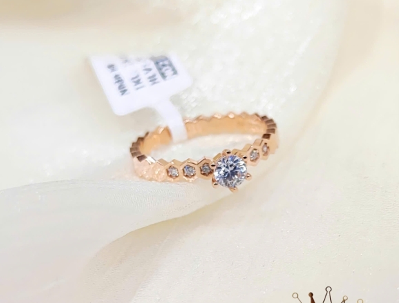 N02538 Nhẫn tổ ong hột cao (HK)750 ni12