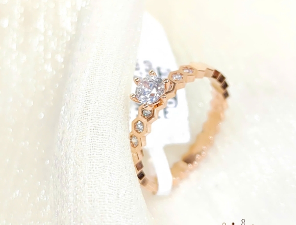N02538 Nhẫn tổ ong hột cao (HK)750 ni12