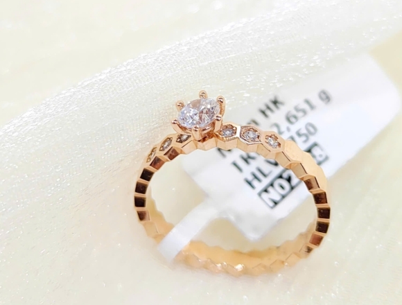 N02538 Nhẫn tổ ong hột cao (HK)750 ni12