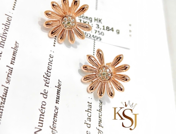 B02499 Bông Tai Hoa Cúc Jacob&Co (HK)750