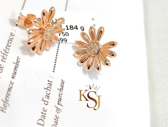 B02499 Bông Tai Hoa Cúc Jacob&Co (HK)750