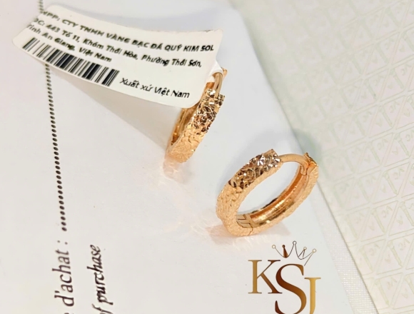 B01898 Bông Tai chạm máy khoen (HK)