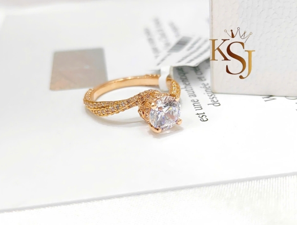 N01915 Nhẫn Đính đá tròn Rose (2)750 ni 10