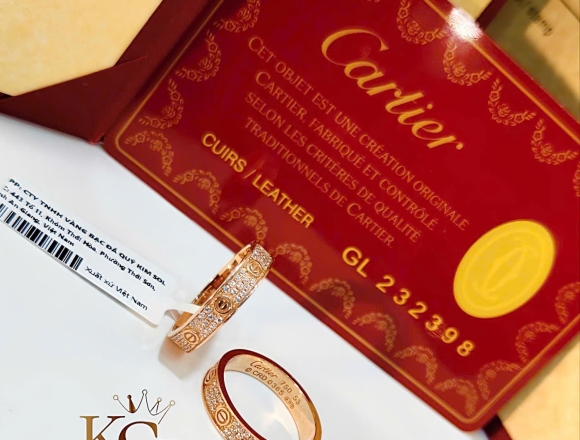 N02284 Nhẫn Cartier Full hột 4li (1:1)750 ni10