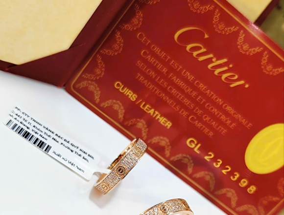 N02284 Nhẫn Cartier Full hột 4li (1:1)750 ni10