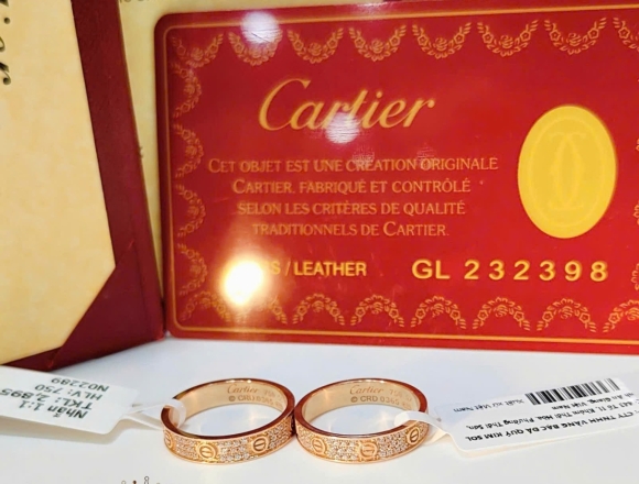 N02284 Nhẫn Cartier Full hột 4li (1:1)750 ni10