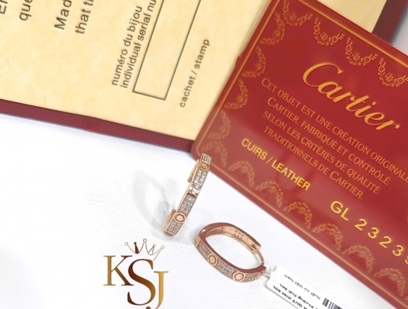 B01799 Bông tai Cartier khoen full hột (HK)750