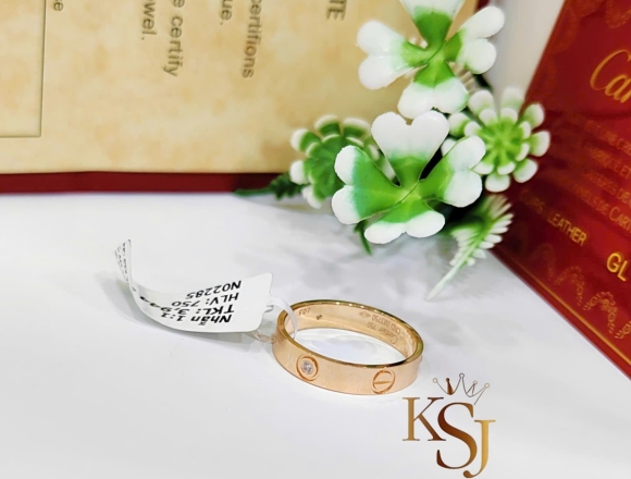 N02285 Nhẫn cartier 4li 1vít1hột (1:1)750 ni18