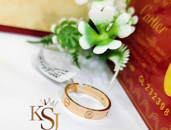 N02285 Nhẫn cartier 4li 1vít1hột (1:1)750 ni18