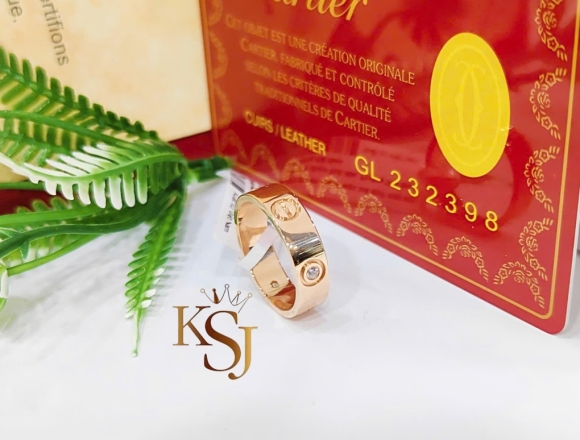 N02304 Nhẫn Cartier bảng 5li 1vít1hột (1:1)750 ni11