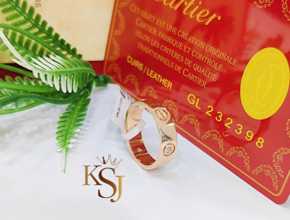 N02304 Nhẫn Cartier bảng 5li 1vít1hột (1:1)750 ni11