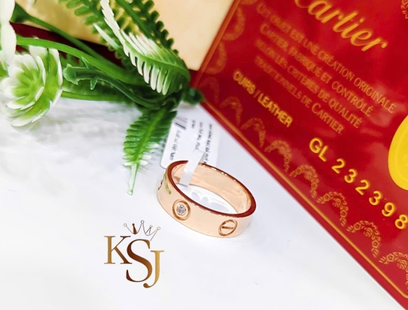 N02304 Nhẫn Cartier bảng 5li 1vít1hột (1:1)750 ni11