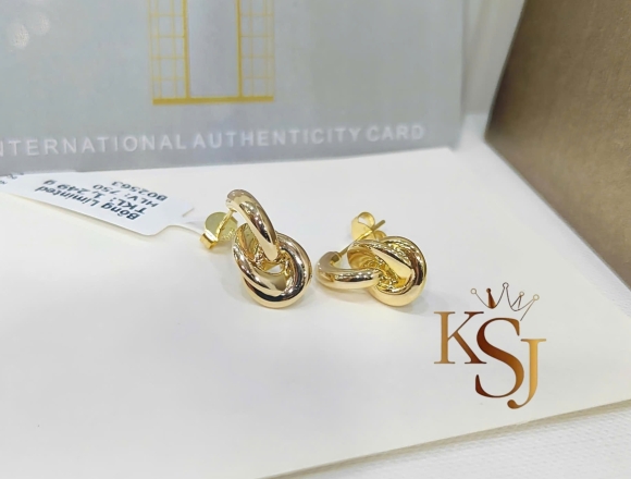 B02563 Bông tai nút thắt Gold (Liminted)750