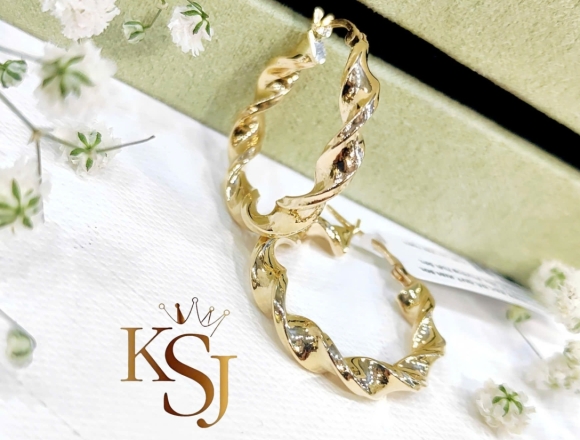 B02371 Bông khoen tròn xoắn Gold (Liminted)750