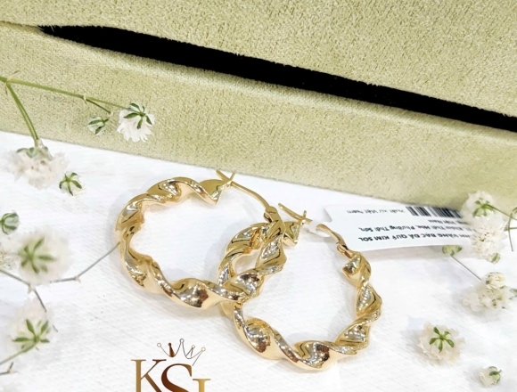B02371 Bông khoen tròn xoắn Gold (Liminted)750