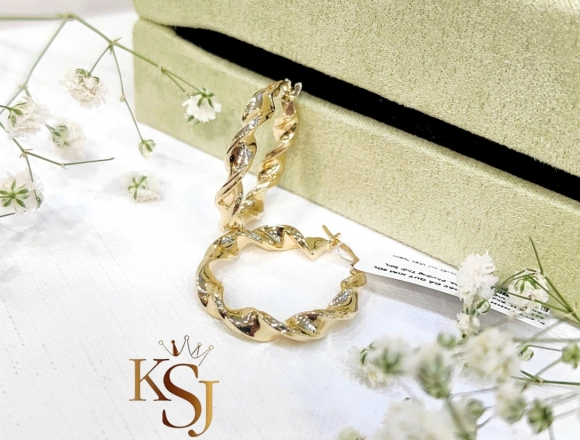 B02371 Bông khoen tròn xoắn Gold (Liminted)750