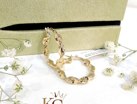 B02371 Bông khoen tròn xoắn Gold (Liminted)750